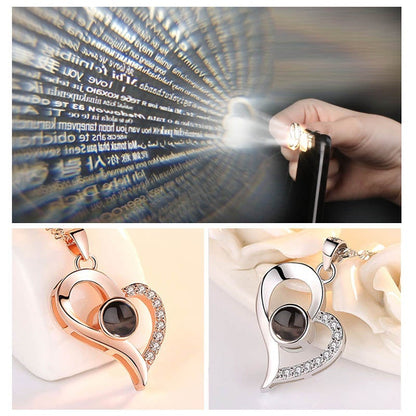 Romantic Heart Necklace with 100 Languages of Love