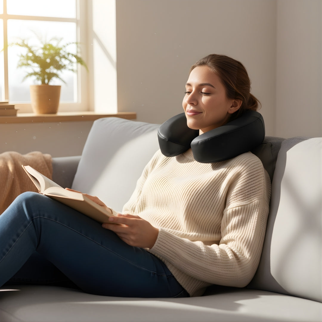 Travel Neck Pillow - Soft Ergonomic Support Cushion