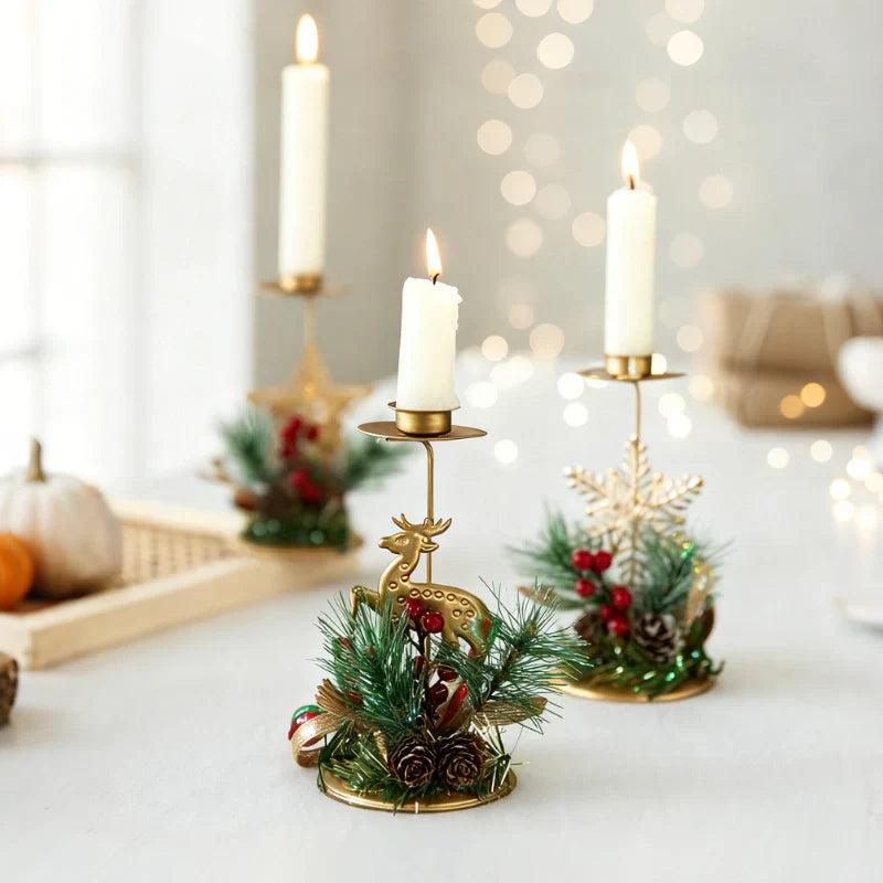 Warm Festive Candle Table Holder