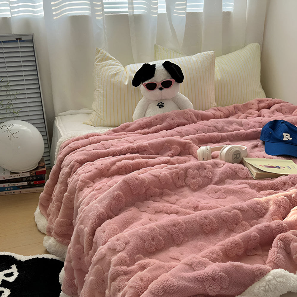 Cozy Plush Sherpa Blanket Soft Fleece Throw