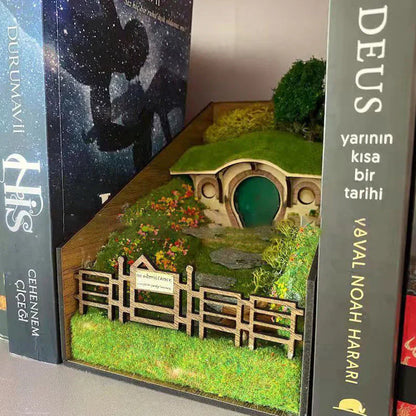 Unique Wooden Book Stands with Mini Scene Design