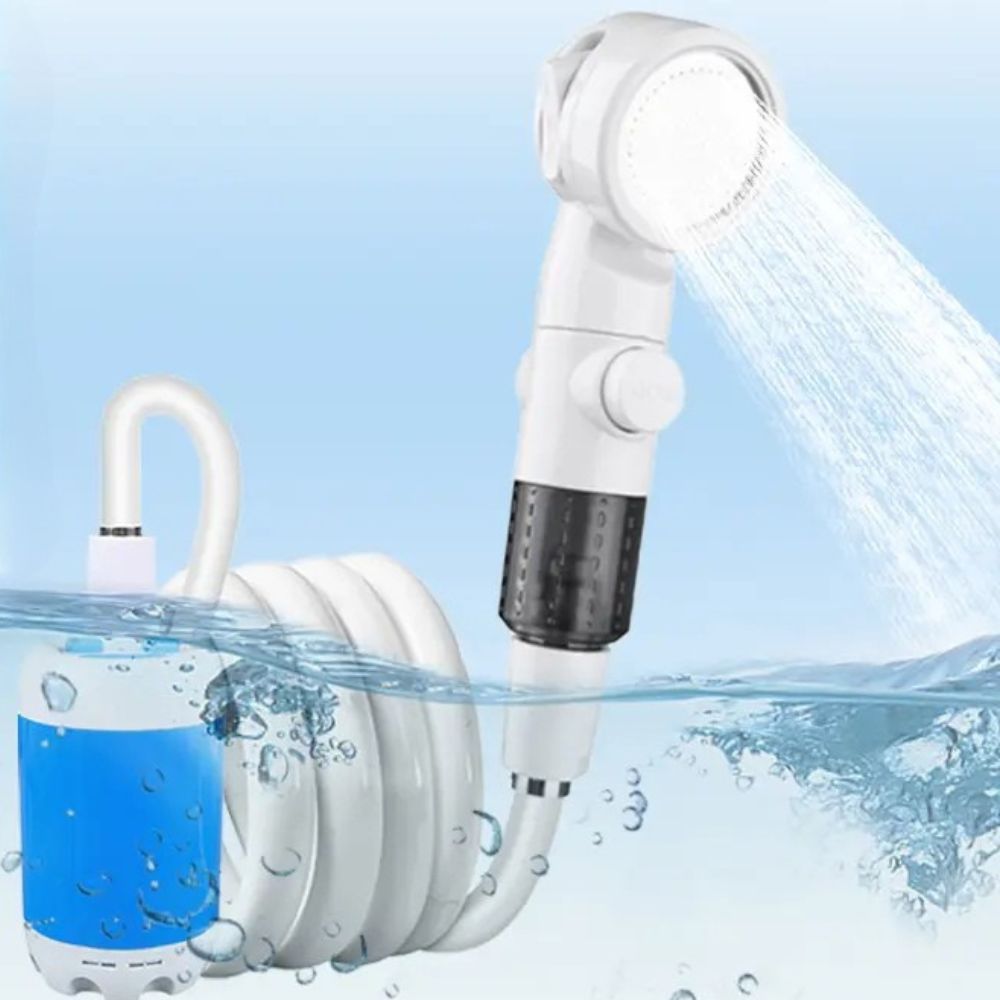 Compact Battery Powered Shower Head Spray Nozzle
