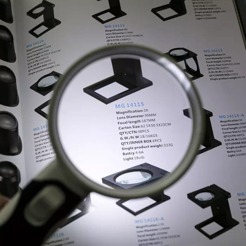 Compact 20X LED Magnifying Glass with Light
