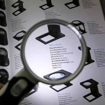 Compact 20X LED Magnifying Glass with Light