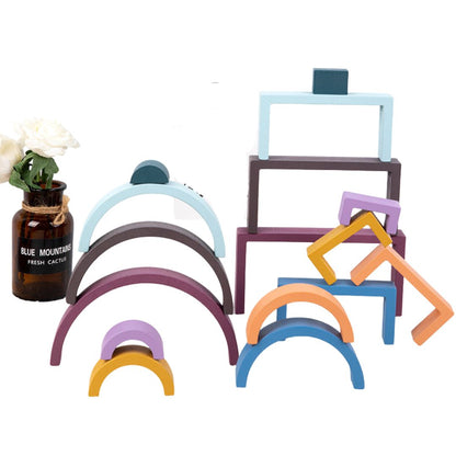 Colorful Wooden Building Blocks for Kids