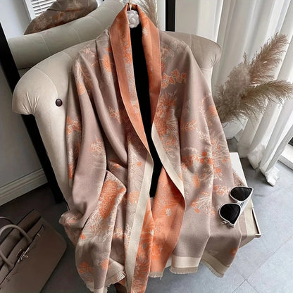 Pretty Floral Lightweight Reversible Scarf