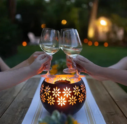 Colorful Floral Wax Table Lamp
