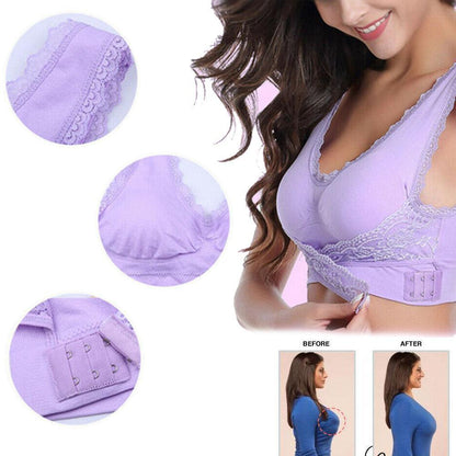 Comfortable Cross Over Lace Wire Bra