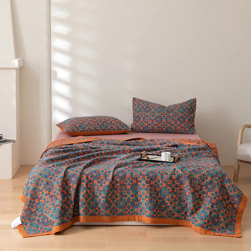 Colorful Patchwork Six Layer Cotton Bed Quilt