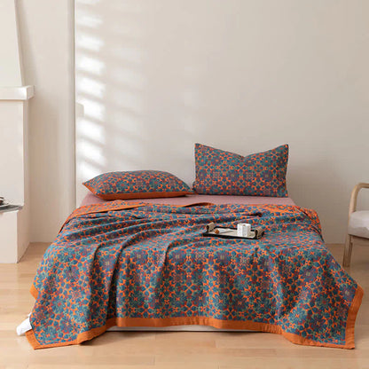 Colorful Patchwork Six Layer Cotton Bed Quilt