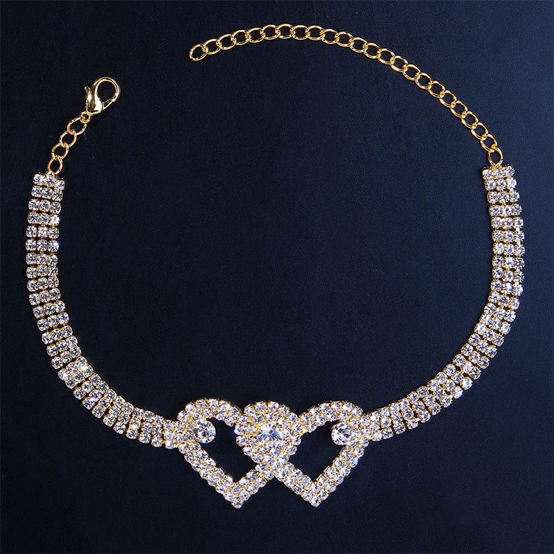 Sparkling Heart Glitter Anklet - Befez