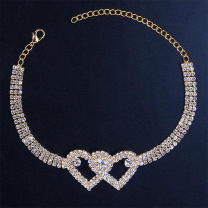 Sparkling Heart Glitter Anklet - Befez