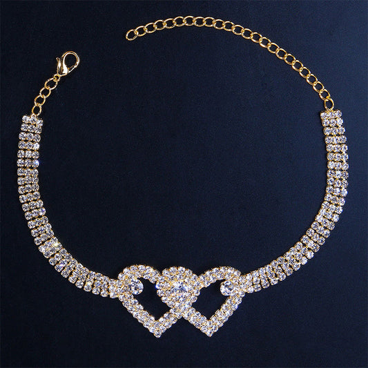 Sparkling Heart Glitter Anklet - Befez