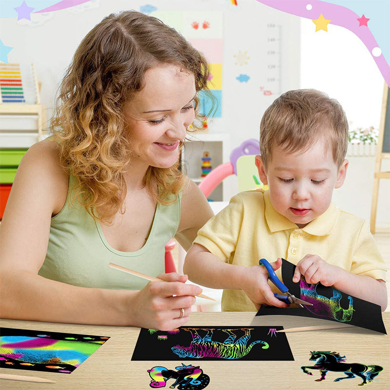 Colorful Scratch Off Card Set with Rainbow Colors