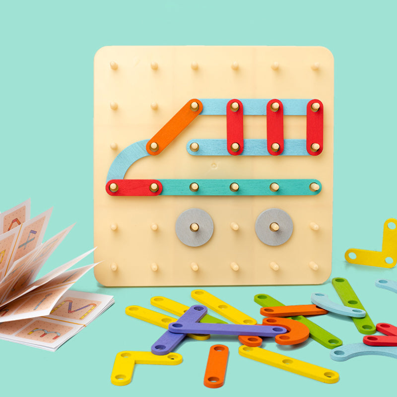 Colorful Wooden Learning Peg Board