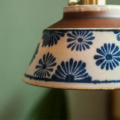 Vintage Asian Ceramic Pendant Lamp