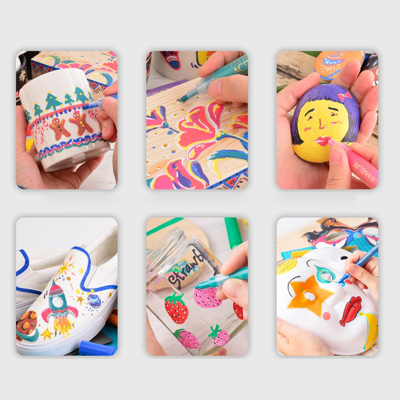Slim 12 Color Curved Nail Art Pen
