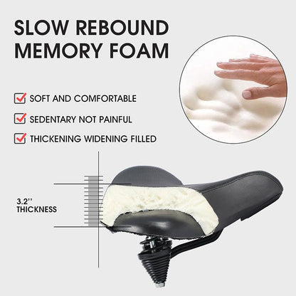 Big Bike Seat With Cushioned Pad and Waterproof Cover