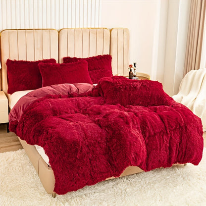 Cozy Soft Plush Duvet Cover Set with Zipper