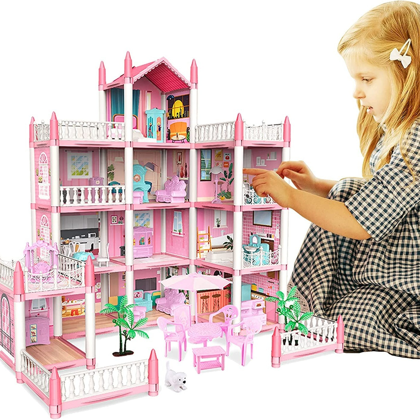 Enchanting Fairy Dollhouse with LED Lights and DIY Castle