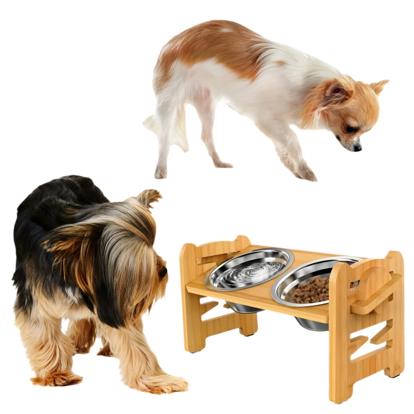 Stable Anti-Slip Dog Feeder with Two Bowls Befez