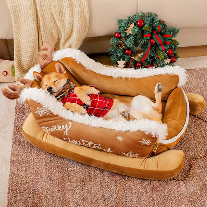 Warm Plush Dog Bed for Winter Nights