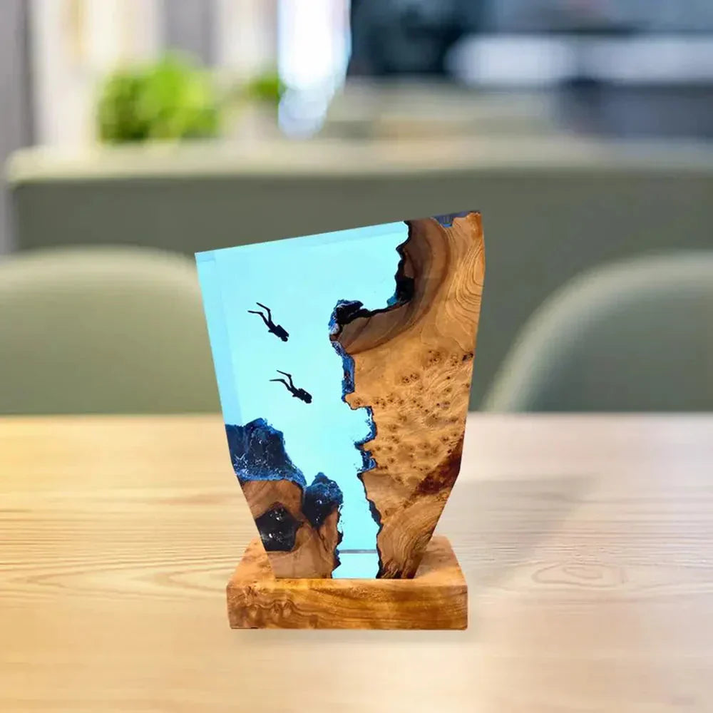 Resin Wave LED Table Lamp