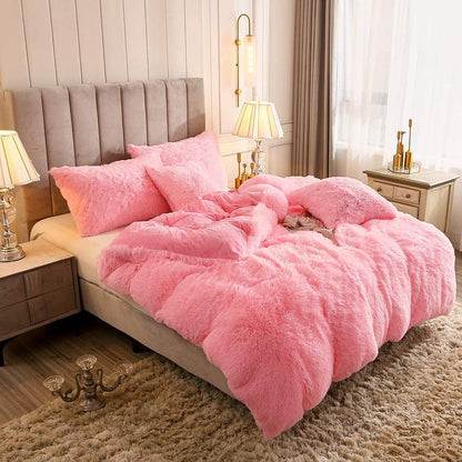 Cozy Soft Plush Duvet Cover Set with Zipper