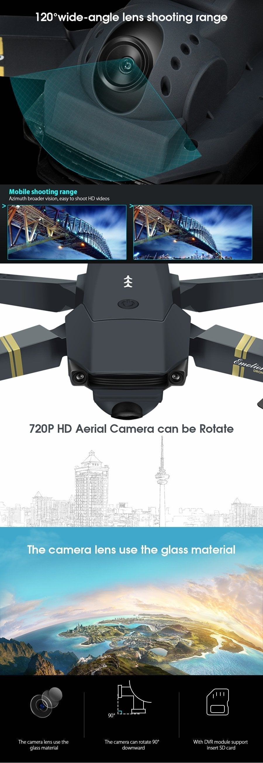 Portable Mini HD Folding Drone With 2MP Camera