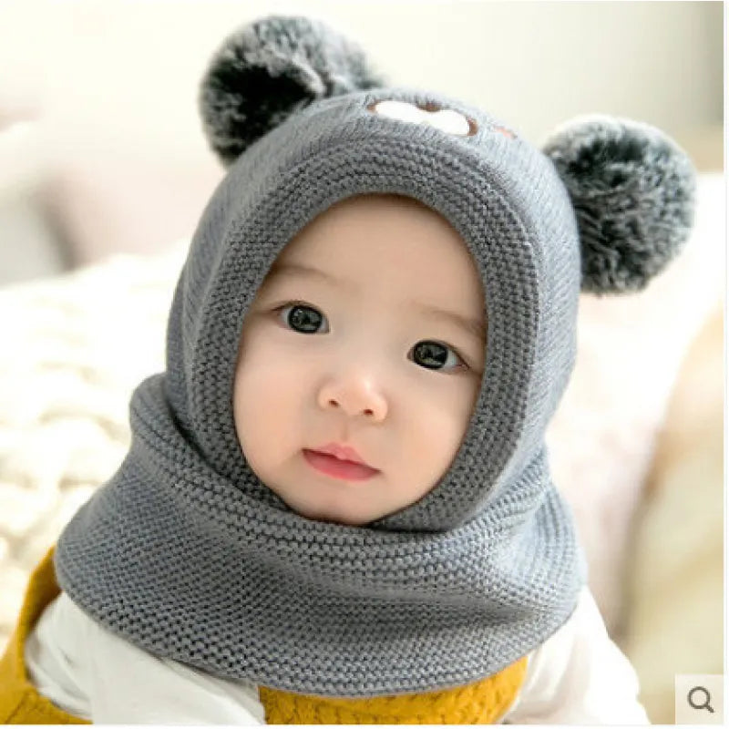Cozy Baby Animal Hat with Fleece Earflap