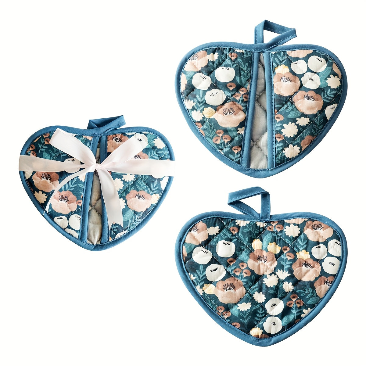 Cute Heart Shaped Oven Mitt Set