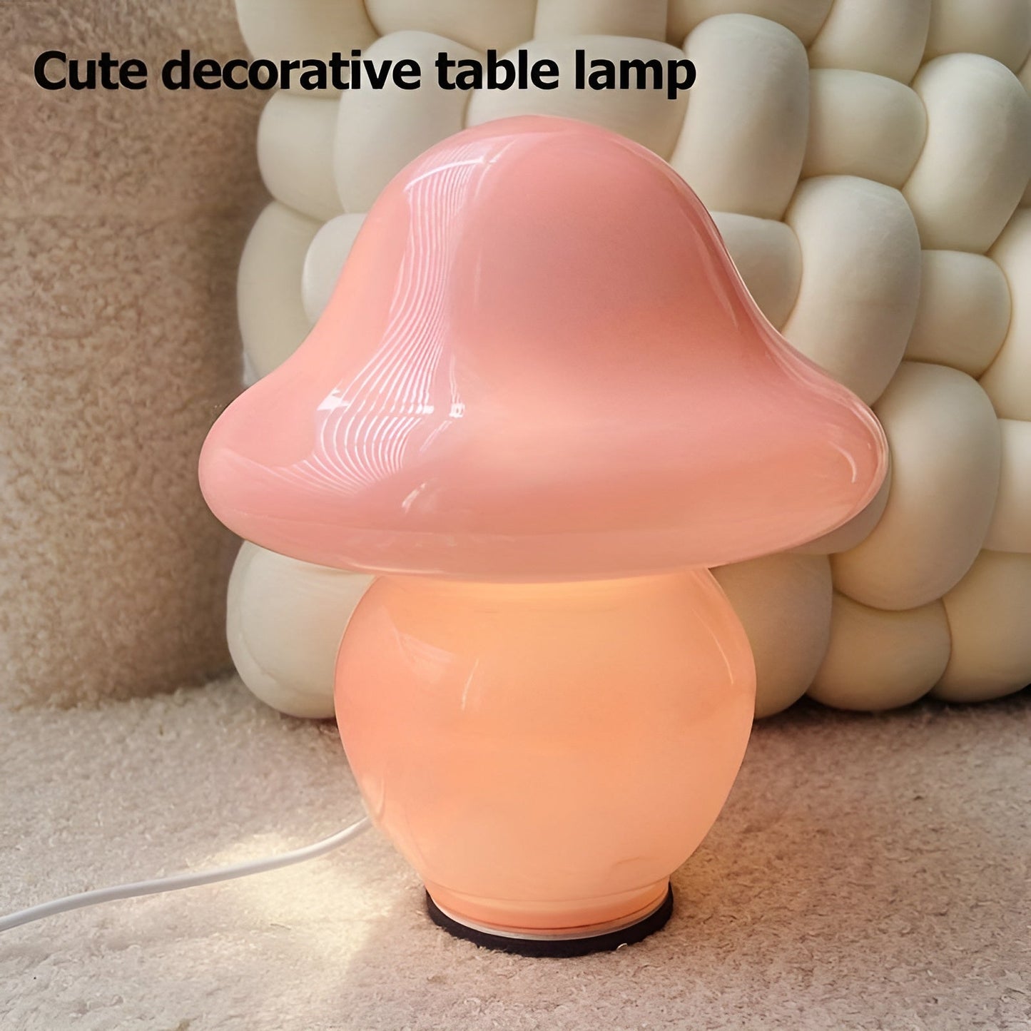 Beautiful Mushroom Glass Table Lamp