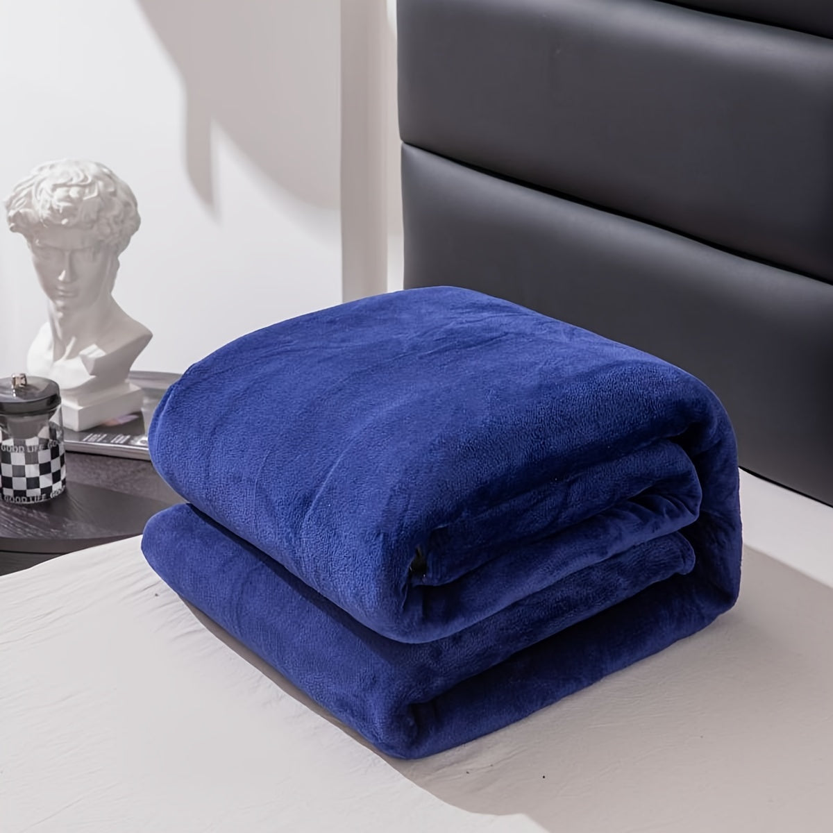 Soft Gray Plush Throw Blanket
