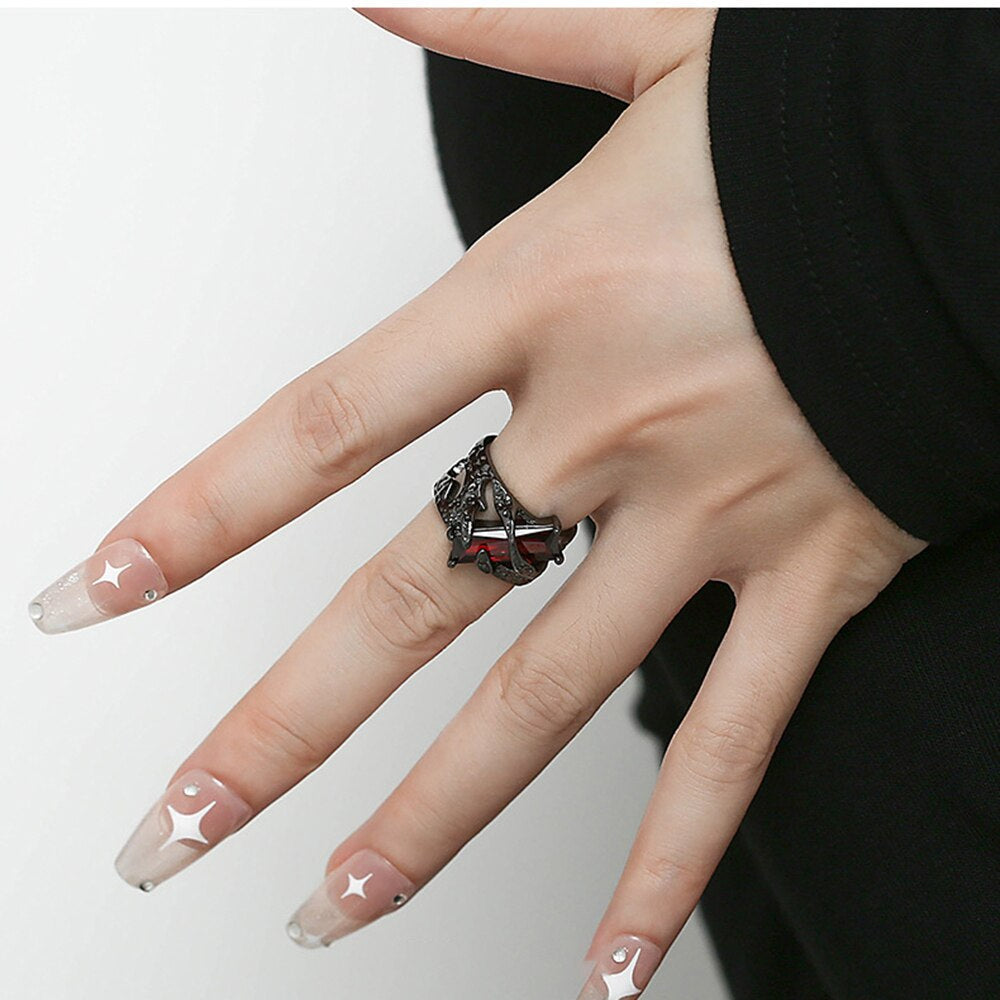 Timeless Black Zircon Stone Ring