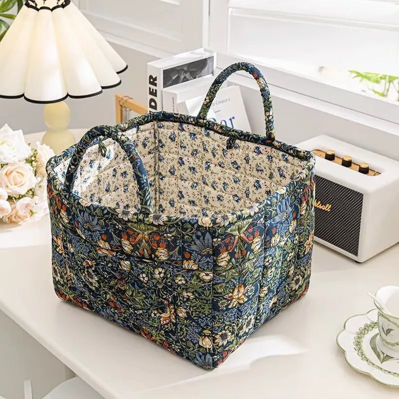 Rustic Woven Cloth Storage Basket - Befez