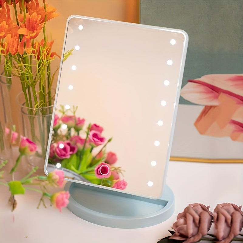Compact Travel Makeup Mirror with 16 LED Lights