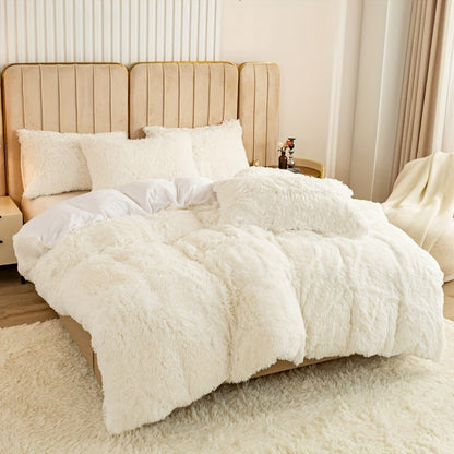 Cozy Soft Plush Duvet Cover Set with Zipper