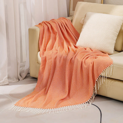 Plush Cotton Tweed Oversized Sofa Throw Blanket