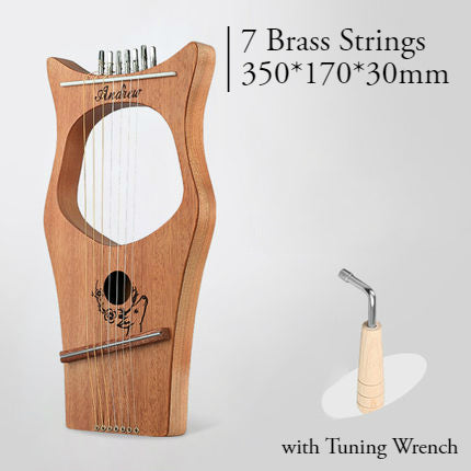 Classic Mahogany Lyre Harp with Brass Strings for All Ages