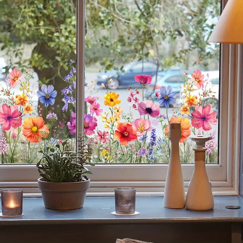 Vibrant Flower Window Decal Sticker