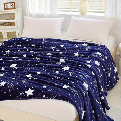 Cozy Fleece Throw Blanket with Galaxy Print