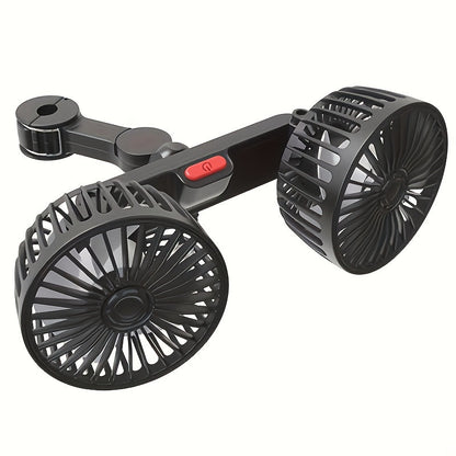 Portable Dual Car Fan with 360° Rotation