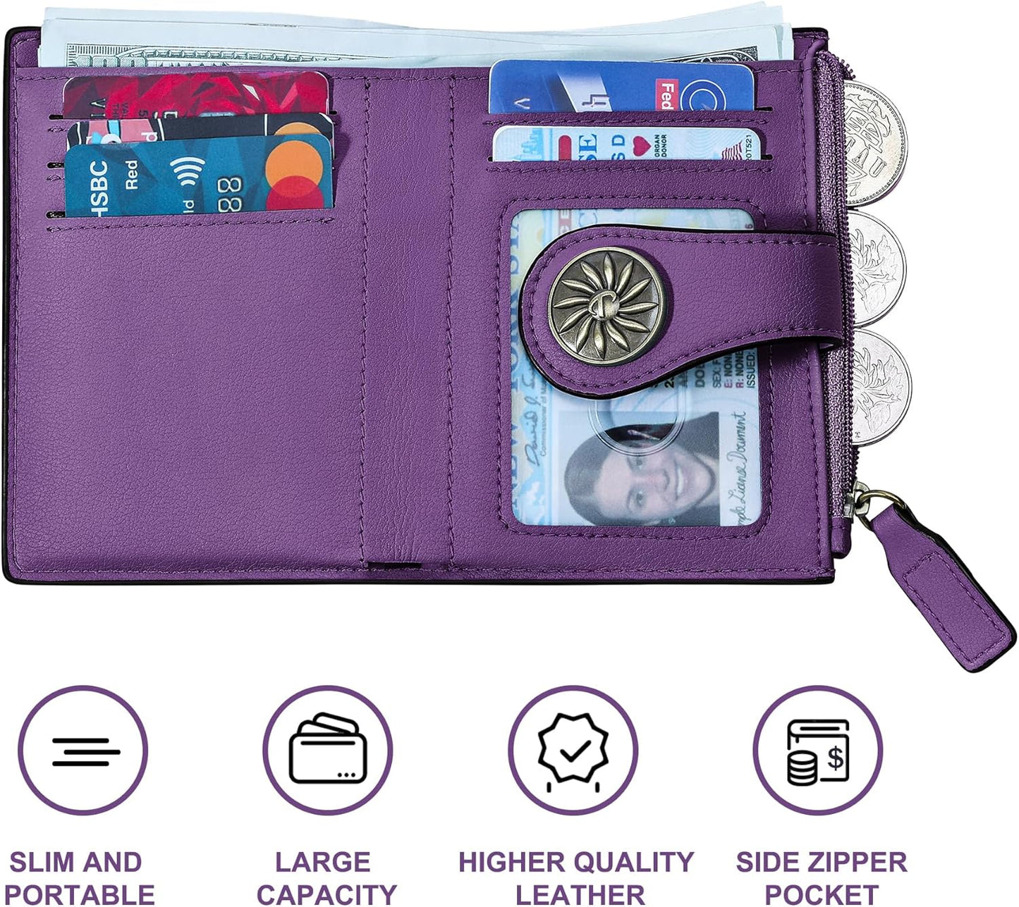 Stylish Secure Zipper Wallet for Women