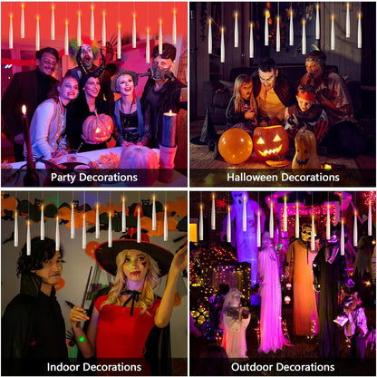 Spooky Halloween Floating Candles Set with Remote