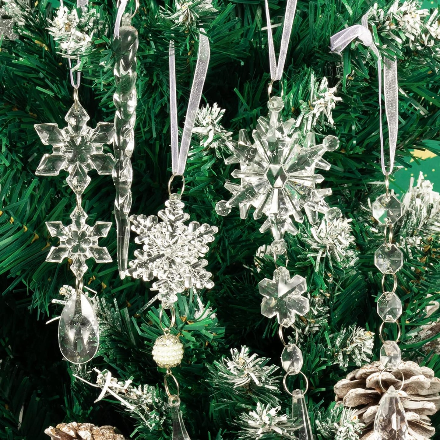 Sparkling Glass Christmas Ornament Set