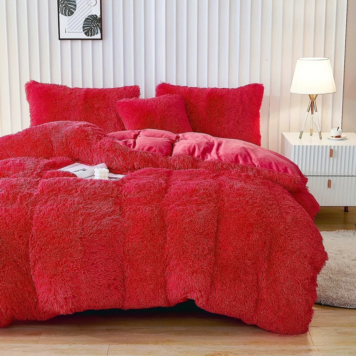 Cozy Soft Plush Duvet Cover Set with Zipper