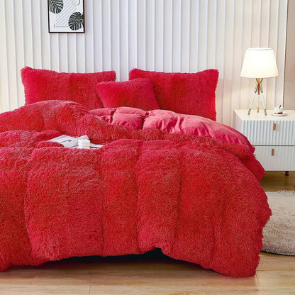 Cozy Soft Plush Duvet Cover Set with Zipper