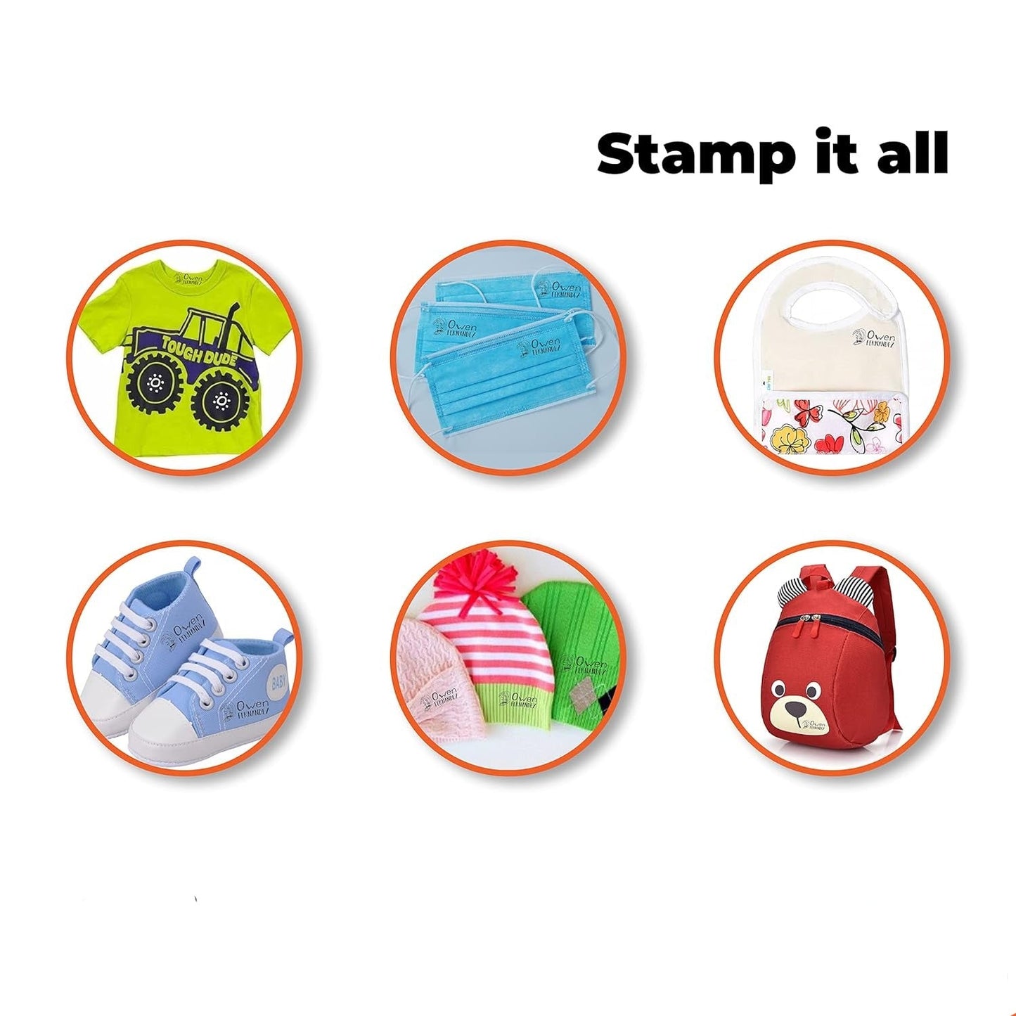 Customizable Kids Label Stamp for Clothing & Accessories