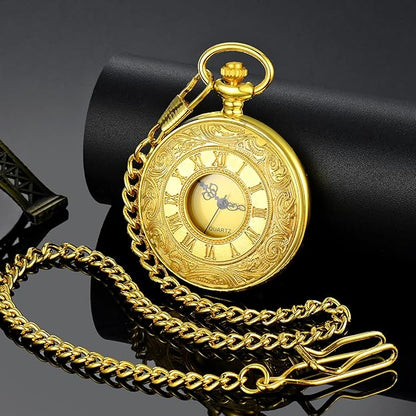 Vintage Leather Mens Pocket Watch