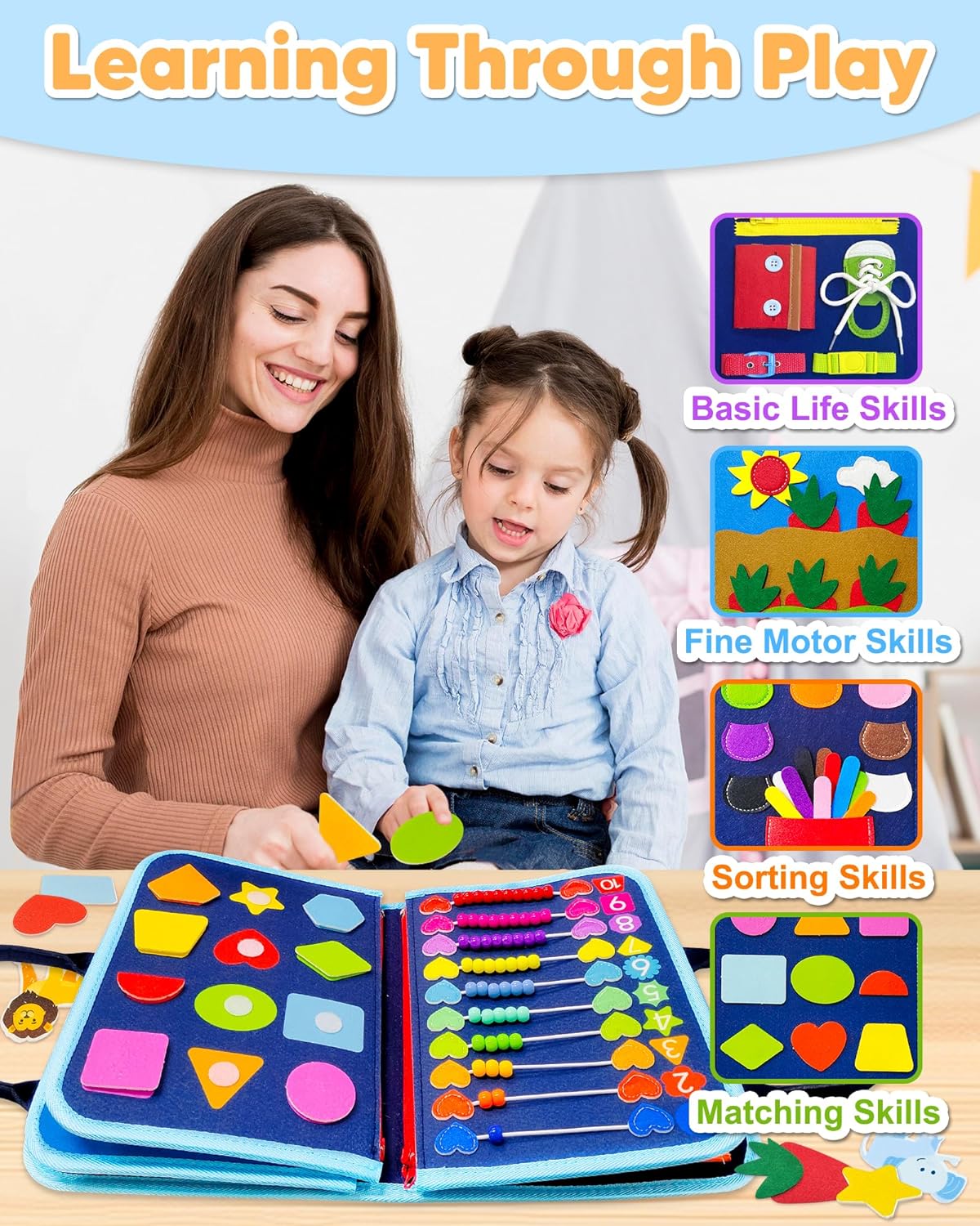 Colorful Kids Educational Play Board